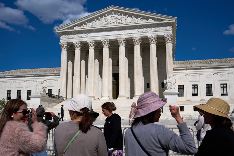 People visit the Supreme Court.