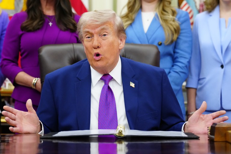 President Donald Trump speaks at an event about maternal healthcare on May 11, 2026.