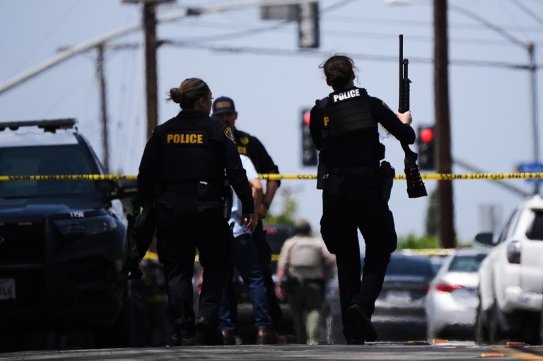 Police on the street in San Diego