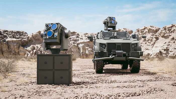 AV’s LOCUST® X3 high-energy laser system, shown mounted on a tactical vehicle, delivers mobile, scalable, and cost-effective counter-drone defense with precision speed-of-light engagement. (Photo Credit: AV)