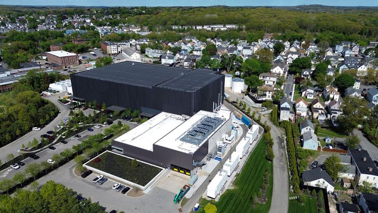 Drone image of the Markley Group data center.