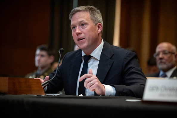 Secretary of the Army Dan Driscoll testifies during a Senate Committee on Appropriations, Subcommittee on Department of Defense budget hearing at the Dirksen Senate Office Building in Washington, D.C., on May 19, 2026. (Nathan Posner/Anadolu via Getty Images)