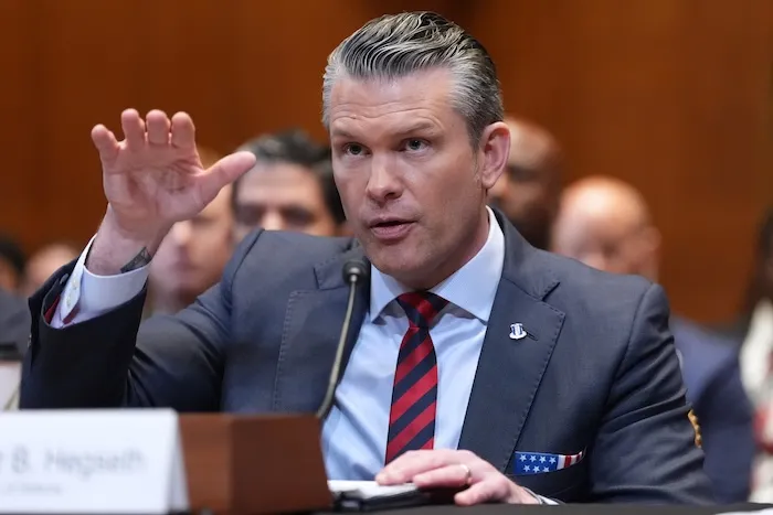 Defense Secretary Pete Hegseth testifies at a Senate Appropriations subcommittee on defense hearing on the budget request for the Department of Defense, Tuesday, May 12, 2026, in Washington. (AP Photo/Alex Brandon)