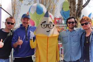 Pencil, running as a write-in candidate for Governor in Oregon, poses with Oregonians while on the campaign trail. (Photo Courtesy/Pencil for Governor)