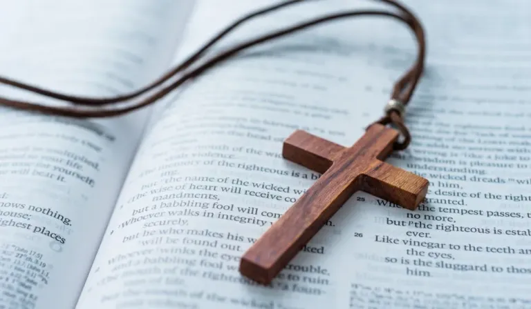 Cross on a bible