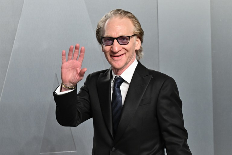 Bill Maher arrives at the Vanity Fair Oscar Party.