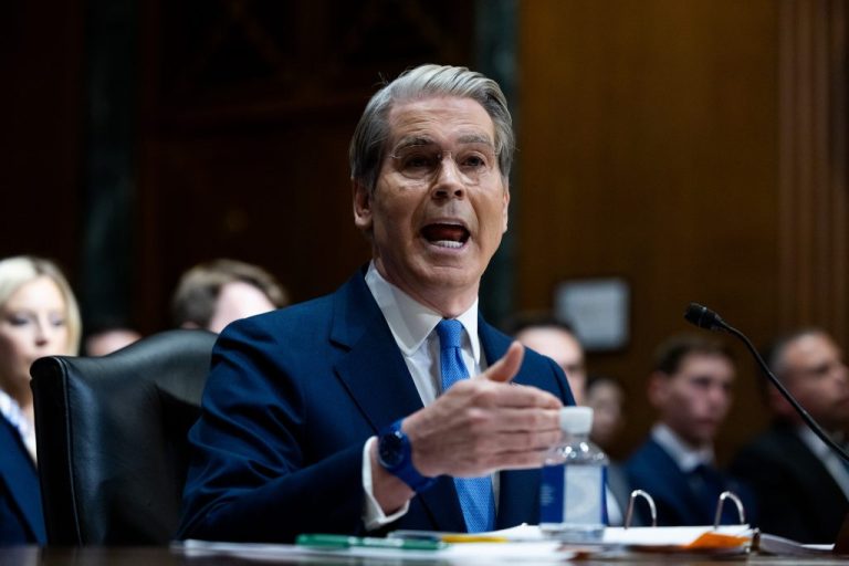 Treasury Secretary Scott Bessent testifies during a Senate Finance Committee hearing.