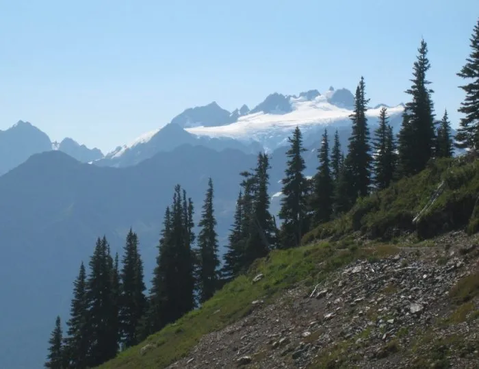 This photo taken Aug. 20, 2009 shows Mount Olympus as viewed from Olympic National Park's High Divide Trail. (AP Photo/George Tibbits)