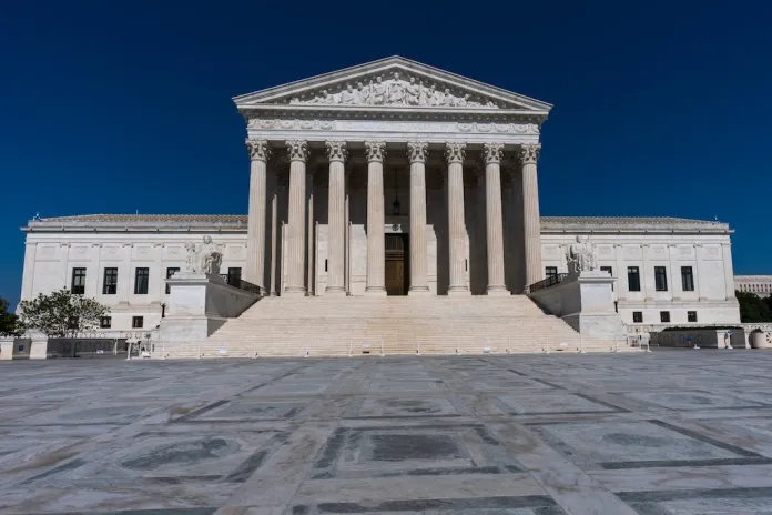 The Supreme Court is seen in Washington on May 18, 2026.