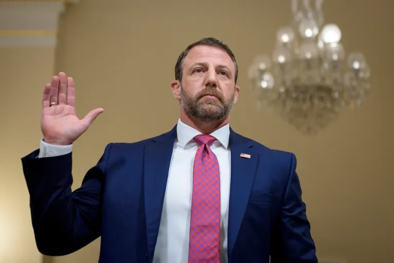 Homeland Security Secretary Markwayne Mullin is sworn in to testify.