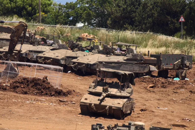 Israeli military vehicles in southern Lebanon