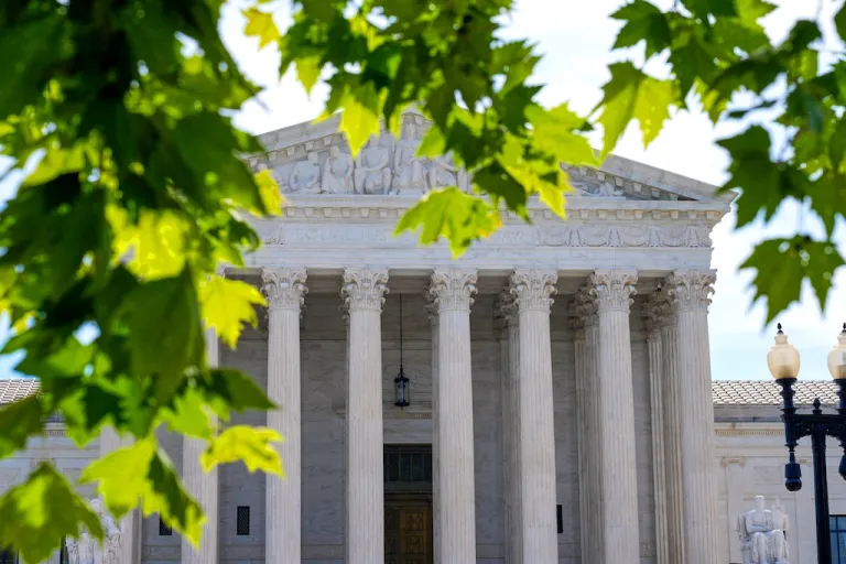 The U.S. Supreme Court is seen Friday, June 5, 2026, in Washington. (AP Photo/Mariam Zuhaib)