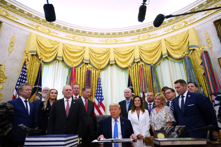 President Donald Trump in the Oval Office.