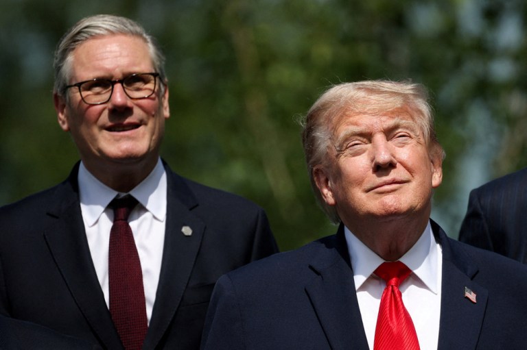 British Prime Minister Keir Starmer, left, and U.S. President Donald Trump