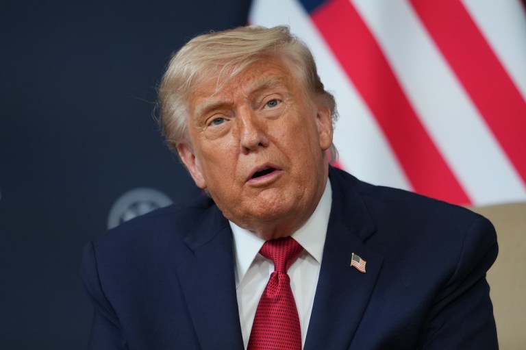 U.S. President Donald Trump meets with Egypt's President Abdel Fattah al-Sisi on the sidelines of the G7 summit, Wednesday, June 17, 2026, in Evian-les-Bains, France.