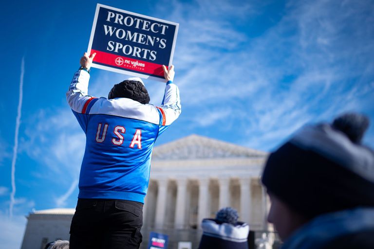 Rallys on both sides of transgender women and girls participating in women's sports