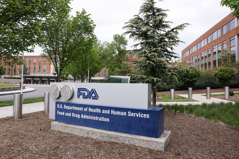 Signage outside the US Food and Drug Administration headquarters in Silver Spring, Maryland, on April 28, 2026. (Valerie Plesch/Bloomberg via Getty Images