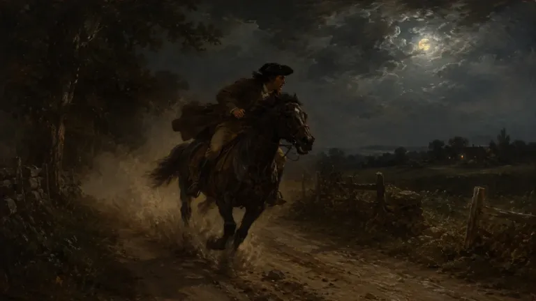 This photo provided by Mount Vernon shows a colonial-era dispatch rider on a horse.