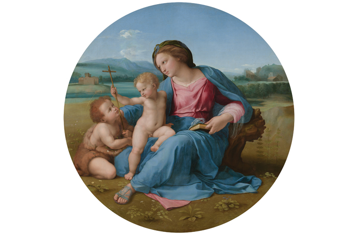Raphael’s The Alba Madonna, circa 1510, part of the Metropolitan Museum of Art’s current exhibition, “Raphael: Sublime Poetry.” (Courtesy of the Metropolitan Museum of Art)