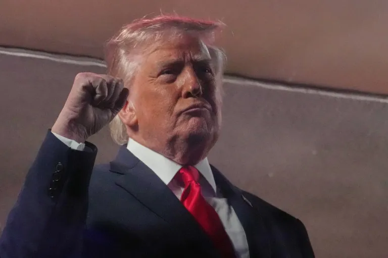 President Donald Trump attends an NBA Finals playoff basketball game between the New York Knicks and the San Antonio Spurs at Madison Square Garden.